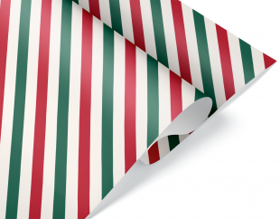 Упаковочная бумага 80гр (0,7*1 м) Праздничные полоски, 10 шт.