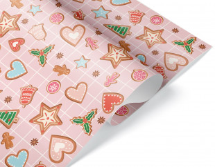 Упаковочная бумага 80гр (0,7*1 м) Сладкий Новый Год, 10 шт.