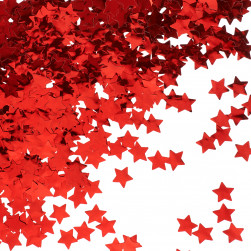 Конфетти фольга Звезда, Красный, Металлик, 1,5 см, 50 г.