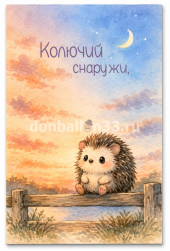 Открытка, Колючий снаружи (ежик), 10*15 см, 1 шт.