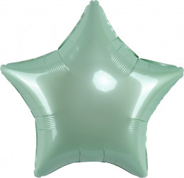 Шар (18''/46 см) Звезда, Мятный, Макарунс, 1 шт.