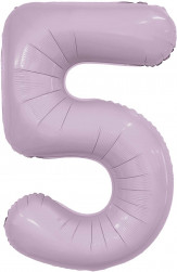 Шар (40''/102 см) Цифра, 5 Slim, Орхидея, 1 шт. в уп.