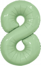 Шар (40''/102 см) Цифра, 8 Slim, Олива, 1 шт. в уп.