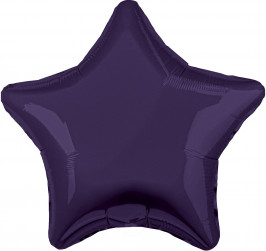 Шар (30''/76 см) Звезда, Темно-фиолетовый, 1 шт. в уп.