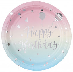 Тарелки (7''/18 см) Невесомый ДР, Радужный/Серебро, Металлик, 6 шт.