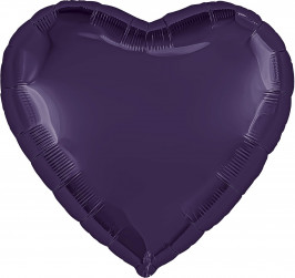 Шар (19''/48 см) Сердце, Темно-фиолетовый, 1 шт.