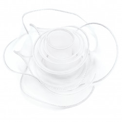 Лента декоративная (4 см*9,14 м) Органза с леской, Белый, 1 шт.