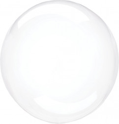 Шар (18''/46 см) Сфера, Deco Bubble (черная упаковка), Прозрачный, Кристалл, 10 шт. в уп.