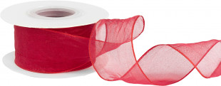 Лента органза (4 см*9,14 м) Нежная грация, Красный, 1 шт.