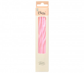 Свечи Спирали Люкс, Розовый, 0,4*13 + 3 см, 6 шт. с держат.