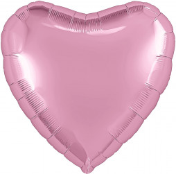 Шар (30''/76 см) Сердце, Розовый, 1 шт. в уп.