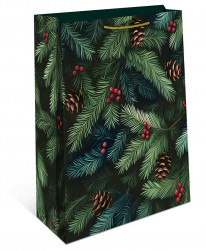 Пакет подарочный, Еловые веточки, 22,3*18*10 см, 1 шт.