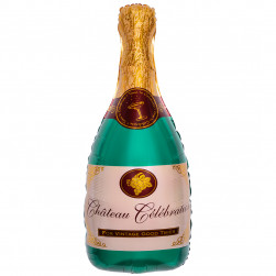 Шар с клапаном (17''/43 см) Мини-фигура, Бутылка Шампанское, 1 шт.