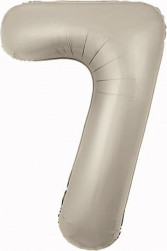Шар (40''/102 см) Цифра, 7 Slim, Мистик, Кремовый, Сатин, 1 шт. в уп.
