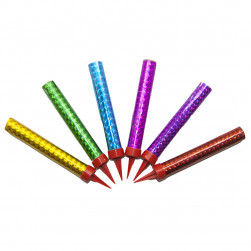 Свеча Фонтан для торта, Цветное пламя, 30 сек, Ассорти, 10 см, 6 шт. с держат.