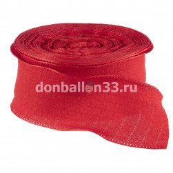 Лента тканевая (2,5 см*9,14 м) Нежная волна, Красный, 1 шт.