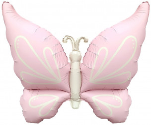Шар (37''/94 см) Фигура, Нежная бабочка, Розовый, Сатин, 1 шт. в уп.