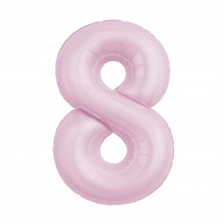 Шар (40''/102 см) Цифра, 8 Slim, Зефирный, 1 шт. в уп.