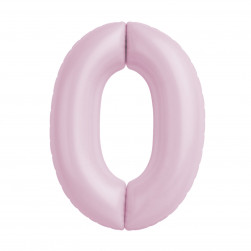 Шар (40''/102 см) Цифра, 0 Slim, Зефирный, 1 шт. в уп.