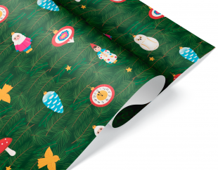 Упаковочная бумага 80гр (0,7*1 м) Еловые ветки, 10 шт.