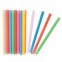 Трубочки для коктейлей (пластик), Широкие, Ассорти, 50 шт. в упак.