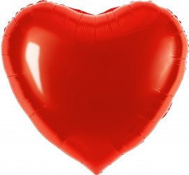 Шар (32''/81 см) Сердце, Красный, Металлик, 1 шт. в уп.