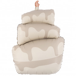 Шар (37''/94 см) Фигура, Торт, Кремовый, Сатин, 1 шт. в уп.