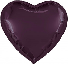 Шар (36''/91 см) Сердце, Темная вишня, 1 шт. в уп.