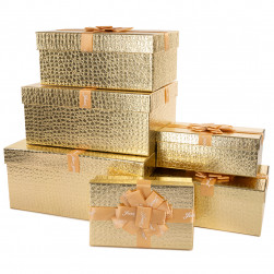 Набор коробок Эффектный подарок, Золото, Металлик, 32*25*14 см, 6 шт. в упак.