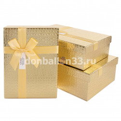 Набор коробок Кожа крокодила, Золото, Металлик, 29*21*9,5 см, 3 шт. в упак.