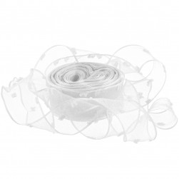 Лента декоративная (2,5 см*9,14 м) Воздушные точки, Белый, 1 шт.