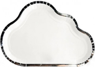 Тарелки (9''/23 см) Облако, Белый, Металлик, 6 шт.