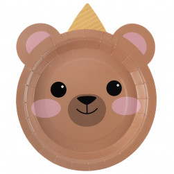 Тарелки (7''/18 см) Объемные Ушки, Мишка, 6 шт.