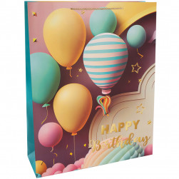 Пакет подарочный, 210гр, Happy Birthday, Праздничный микс, Дизайн №2, 55*43*15 см, 1 шт.