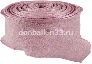 Лента тканевая (2,5 см*9,14 м) Нежная волна, Пыльная роза, 1 шт.