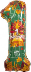 Шар (34''/86 см) Цифра, 1 Сентября, День Знаний, 1 шт. в уп.