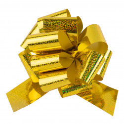 Бант Шар, Золото, Голография, 21 см, 1 шт. в упак.