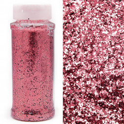 Конфетти фольга Шестиугольники, Яркое Розовое Золото, Металлик, 0,1 см, 90 г.