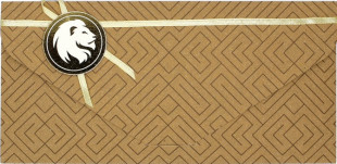 Конверт для денег 3D, Лев, Крафт, Металлик, 1 шт.