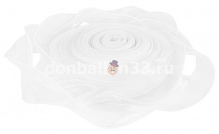 Лента декоративная (4 см*37 м) Органза с леской, Белый, 1 шт.