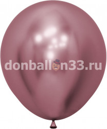 Шар (18''/46 см), Reflex, Зеркальный блеск, Розовый (909), хром, 6 шт.