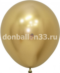 Шар (18''/46 см), Reflex, Зеркальный блеск, Золото (970), хром, 6 шт.