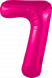Шар (40''/102 см) Цифра, 7 Slim, Фуксия, 1 шт. в уп.