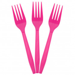 Вилки, Ярко-розовый, 15 см, 10 шт. в упак.