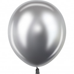 Шар (10''/25 см), Серебро, хром, 50 шт.