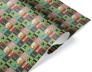 Упаковочная бумага (0,7*1 м) Пиксели, 10 шт.