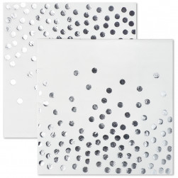 Сервировочные салфетки, Конфетти, Белый/Серебро, Металлик, 33*33 см, 12 шт.