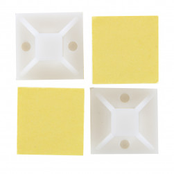 Монтажная база Крепеж самоклеящийся, 28*28 мм. Белый, 100 шт.