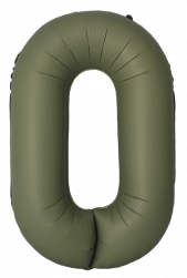 Шар (40''/102 см) Цифра, 0 Slim, Оливковый, Матовый, 1 шт. в уп.