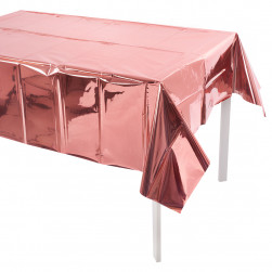 Скатерть одноразовая, Розовое Золото, Металлик, 137*183 см, 1 шт.